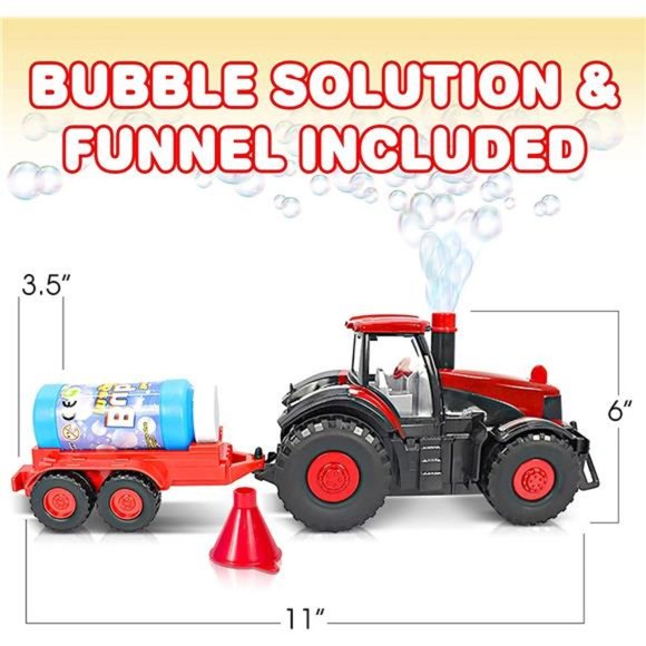 Bump & Go Bubble Blowing Farm Tractor Toy Truck with Lights & Sounds, and Action - Picture 4 of 6